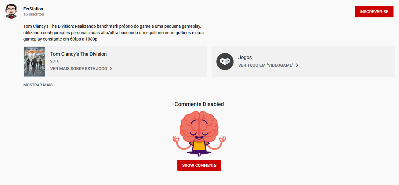Disable Youtube Comments